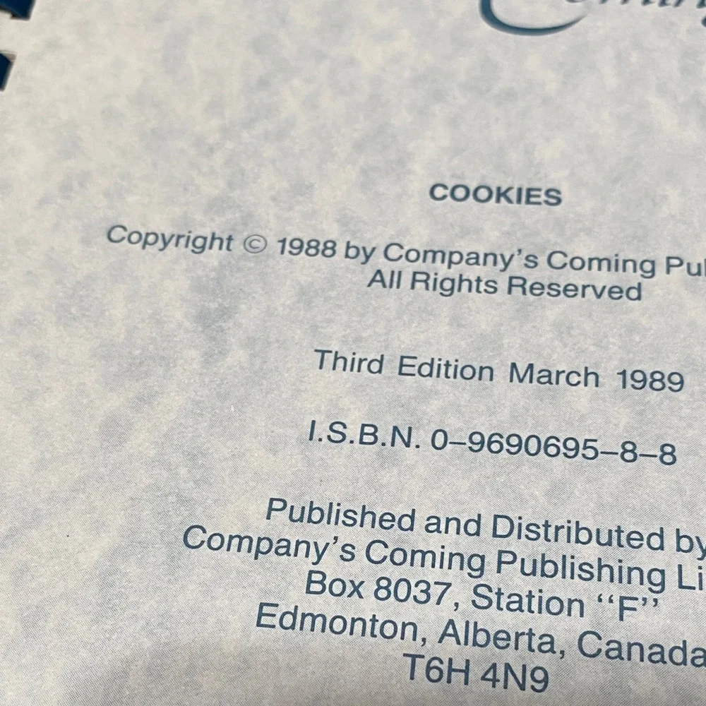 Jean Pare Company's Coming Cookies spiral bound Cookbook